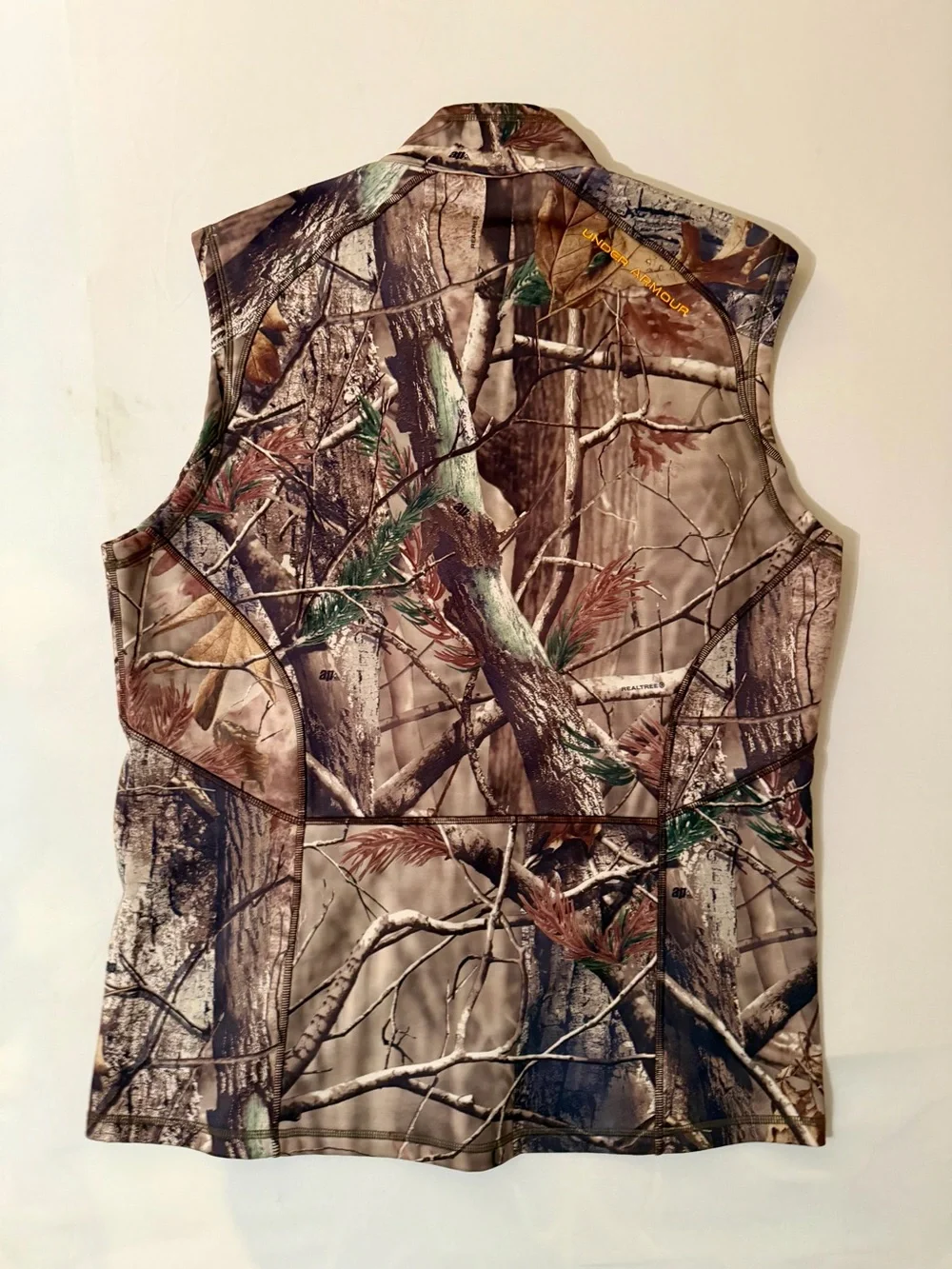 Under Armour Vest Mens L Brown Camo ColdGear Fleece Lined Realtree Hunting